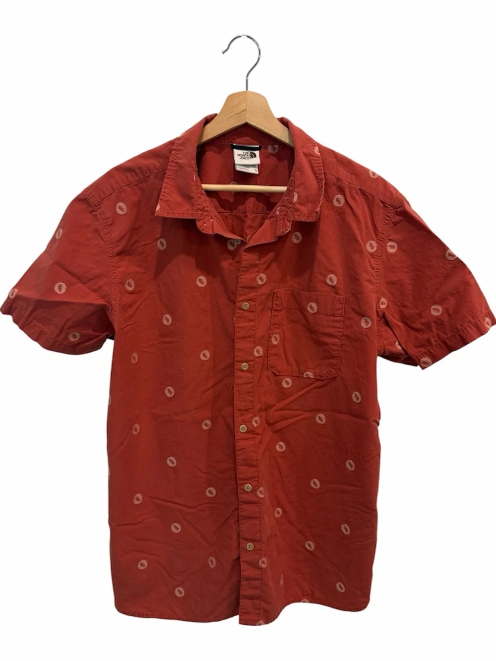 The North Face Baytrail Shirt Men’s XL Terracotta Dinosaur Jacquard Short Sleeve